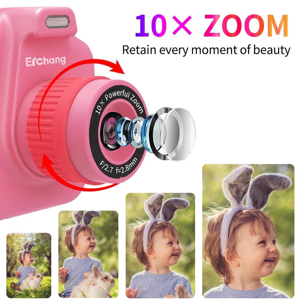 KIds Selfie Instant Printing Camera 1080P