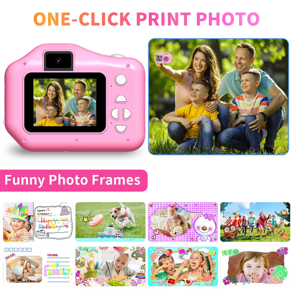 KIds Selfie Instant Printing Camera 1080P