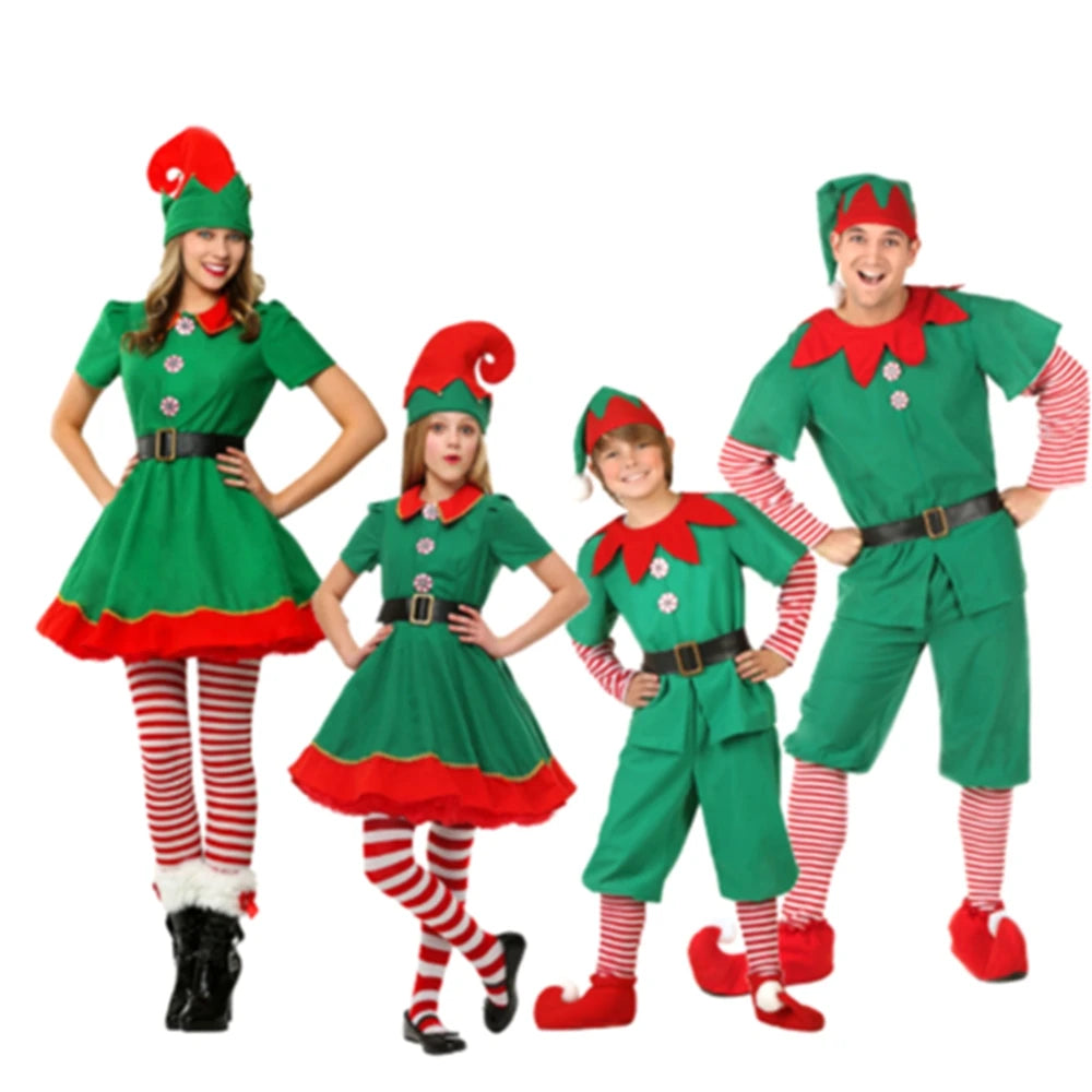 Kids Green Elf Christmas Costume