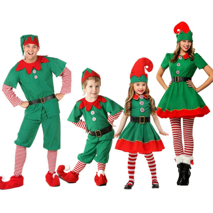 Kids Green Elf Christmas Costume