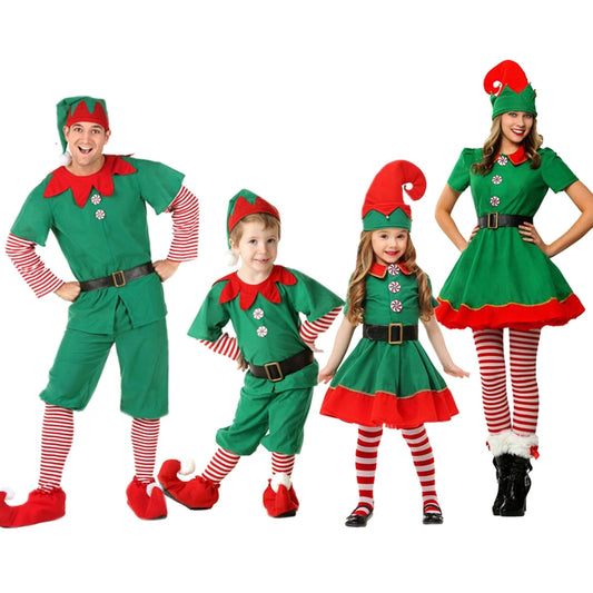 Kids Green Elf Christmas Costume