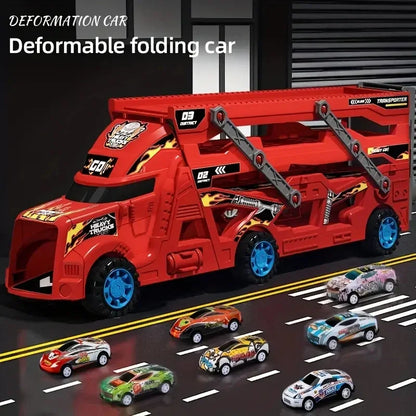 Kids Race Cars & Transporter Truck