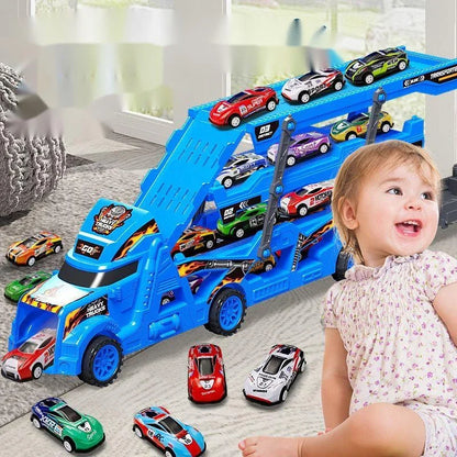 Kids Race Cars & Transporter Truck