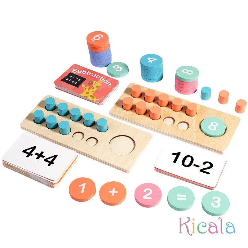 Kids Math Arithmetic Wooden Digital Game