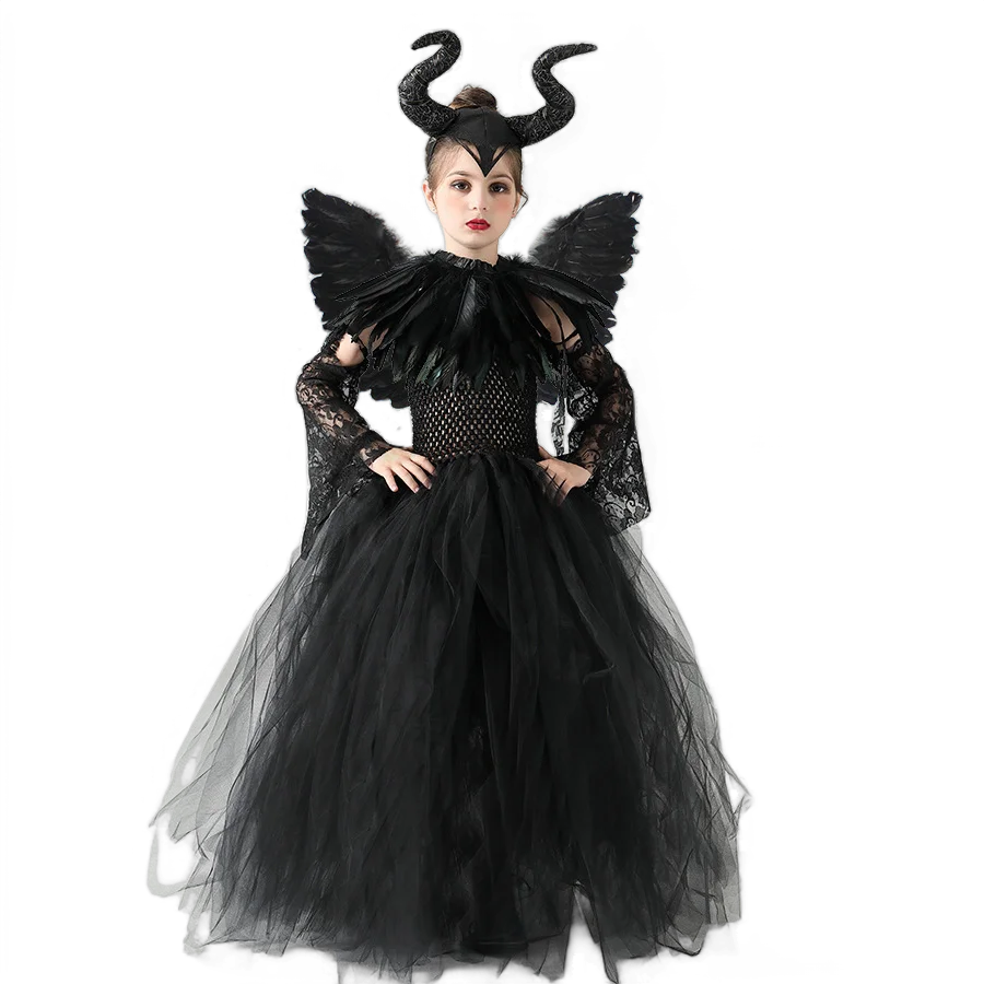 Dark Queen Halloween Girls Costume