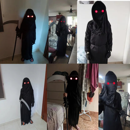 Kids Halloween Red Eyes Grim Reaper