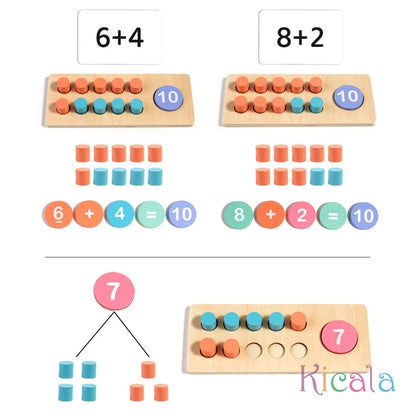 Kids Math Arithmetic Wooden Digital Game