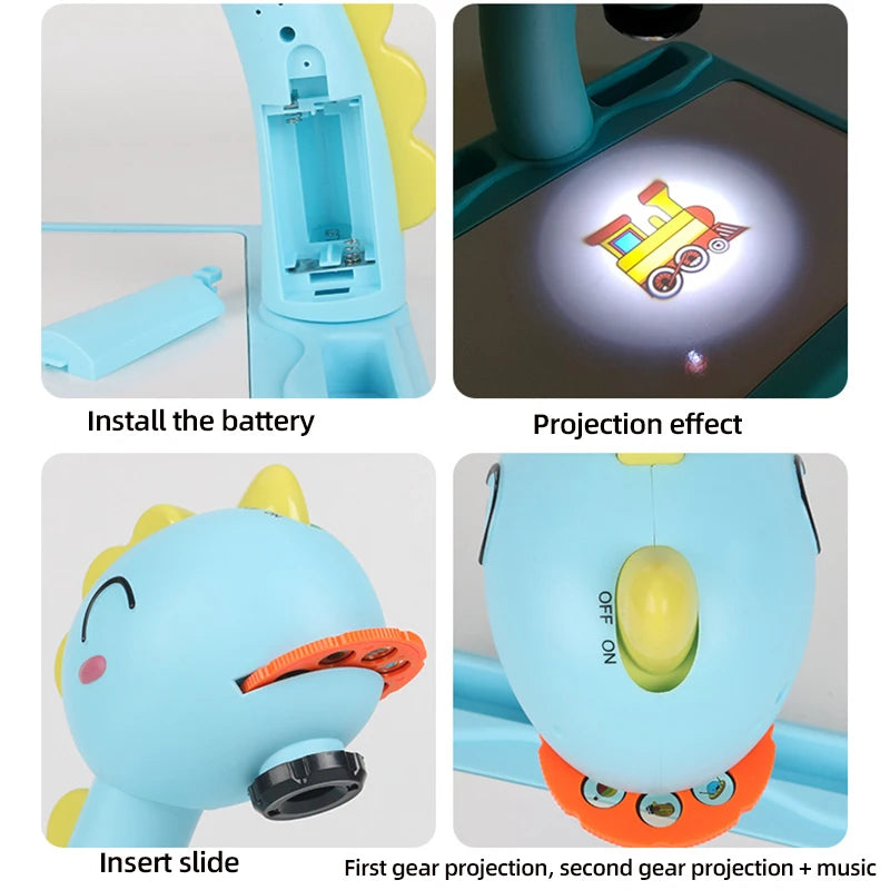 Kids led projector drawing table