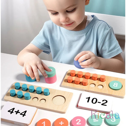 Kids Math Arithmetic Wooden Digital Game