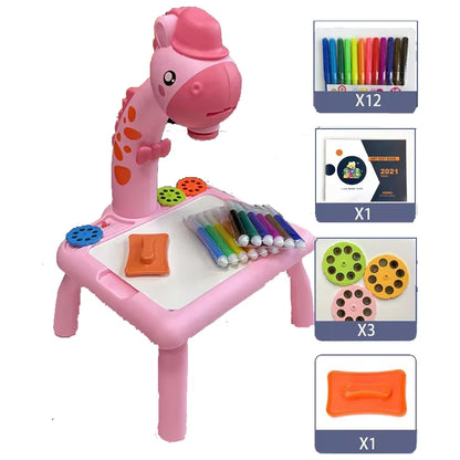 Kids led projector drawing table