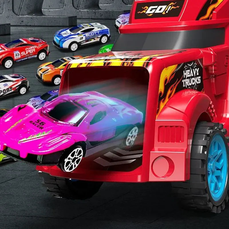 Kids Race Cars & Transporter Truck