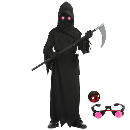 Kids Halloween Red Eyes Grim Reaper