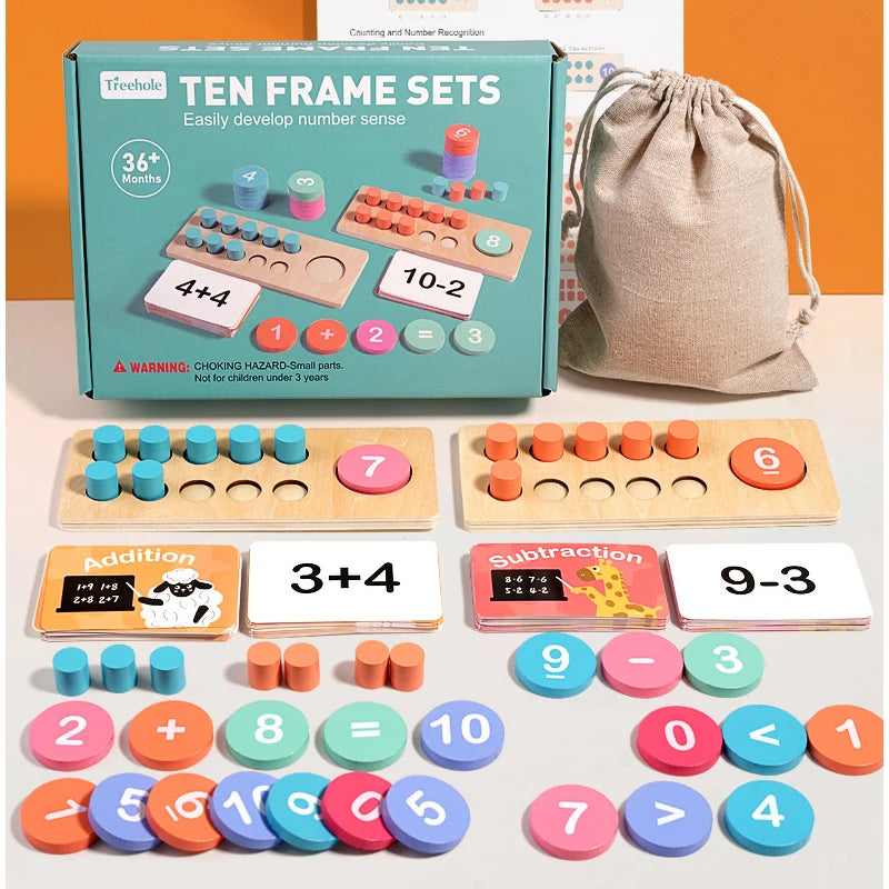 Kids Math Arithmetic Wooden Digital Game