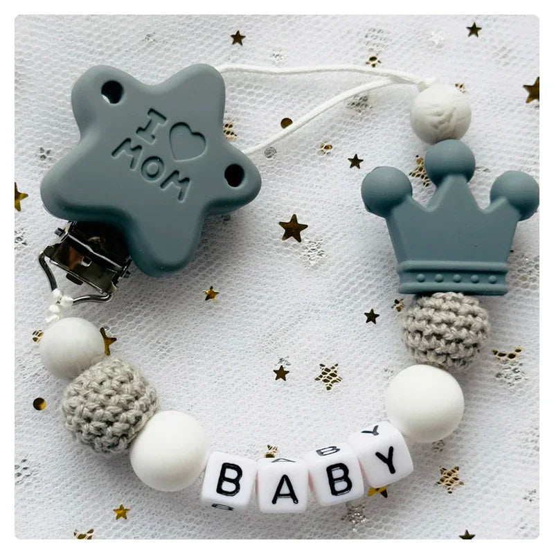 Baby Handmade  Custom Personalized Name Pacifier Clip