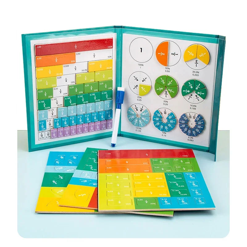 Kids Magnetic Fraction Math Learning Book