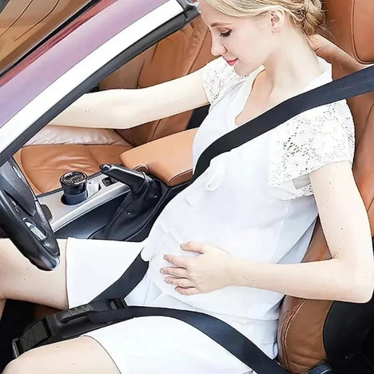 Woman pregnancy safety seatbelt