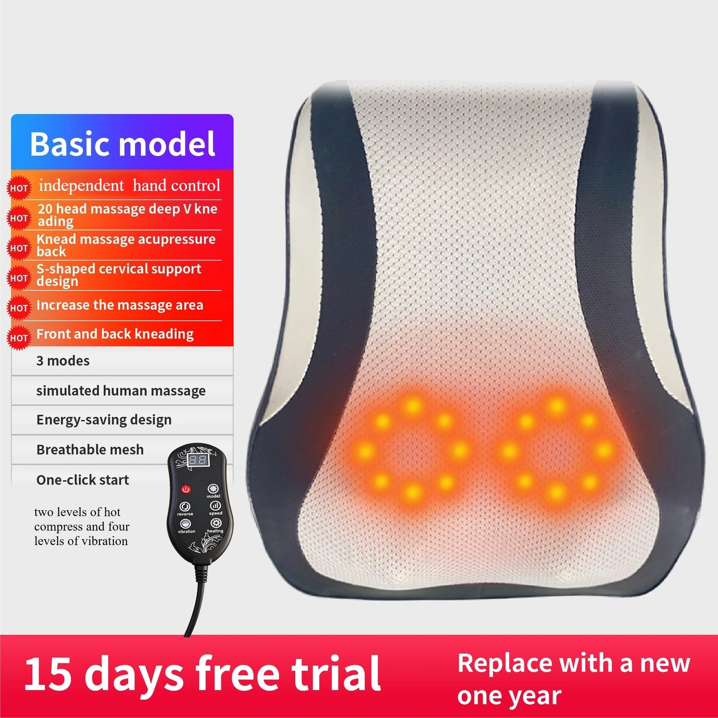Back and Spine Heating Vibrating Massager